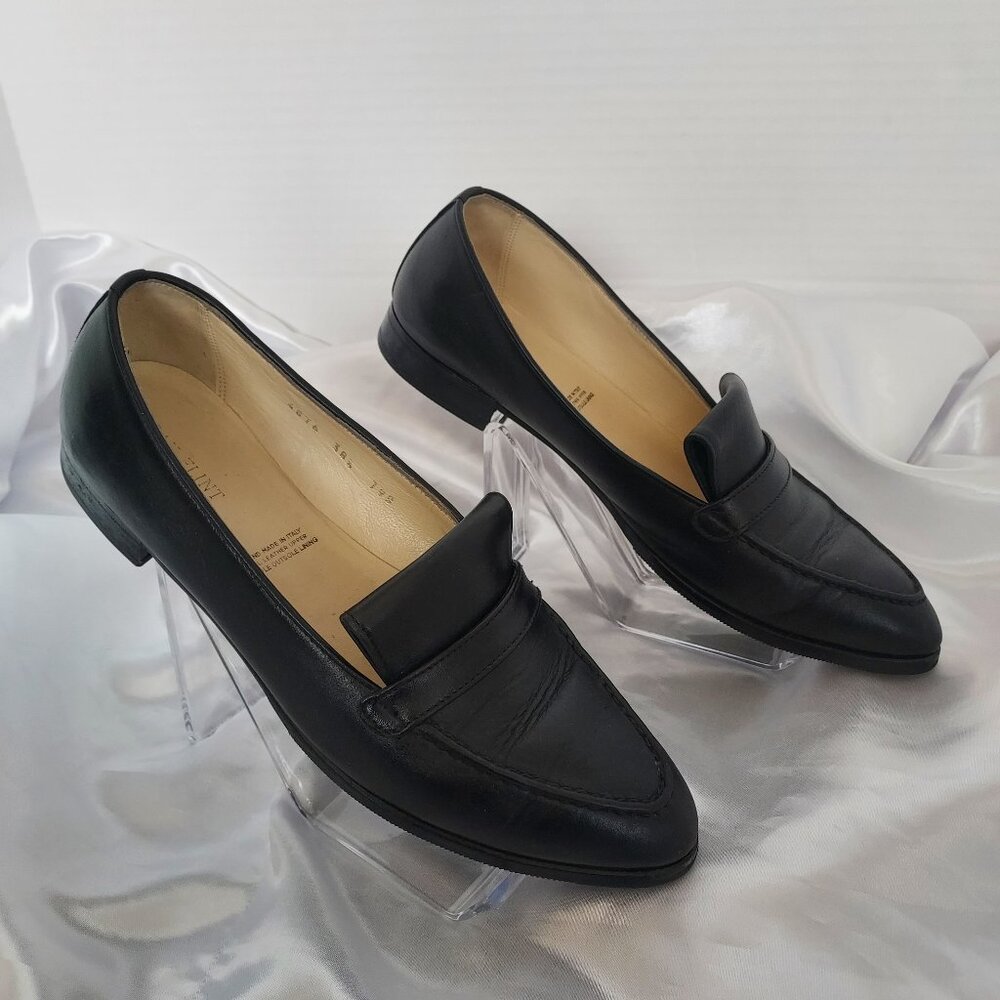 Sarah Flint Black Judy Black Pebbled Leather Leather Loafters Size 38.5